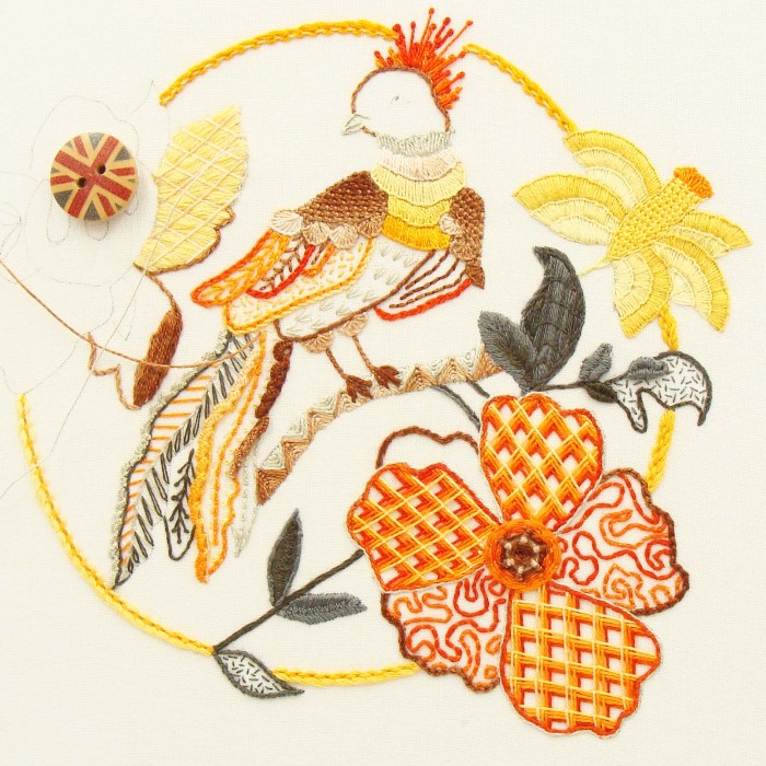 Sunrise Singer - CREWEL EMBROIDERY PARTIAL KIT- J-033